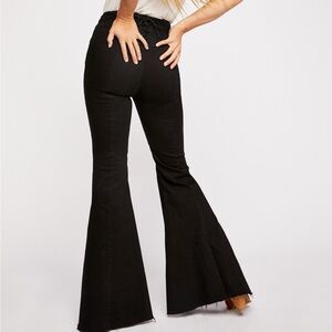 Free People Crvy Super High-rise Lace-up Flare Jeans By We The People • Size 25